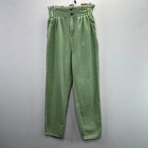 Funky Buddha Baggy Fit Jeans S Aloe Vera Green High Rise Cotton Pockets NWT